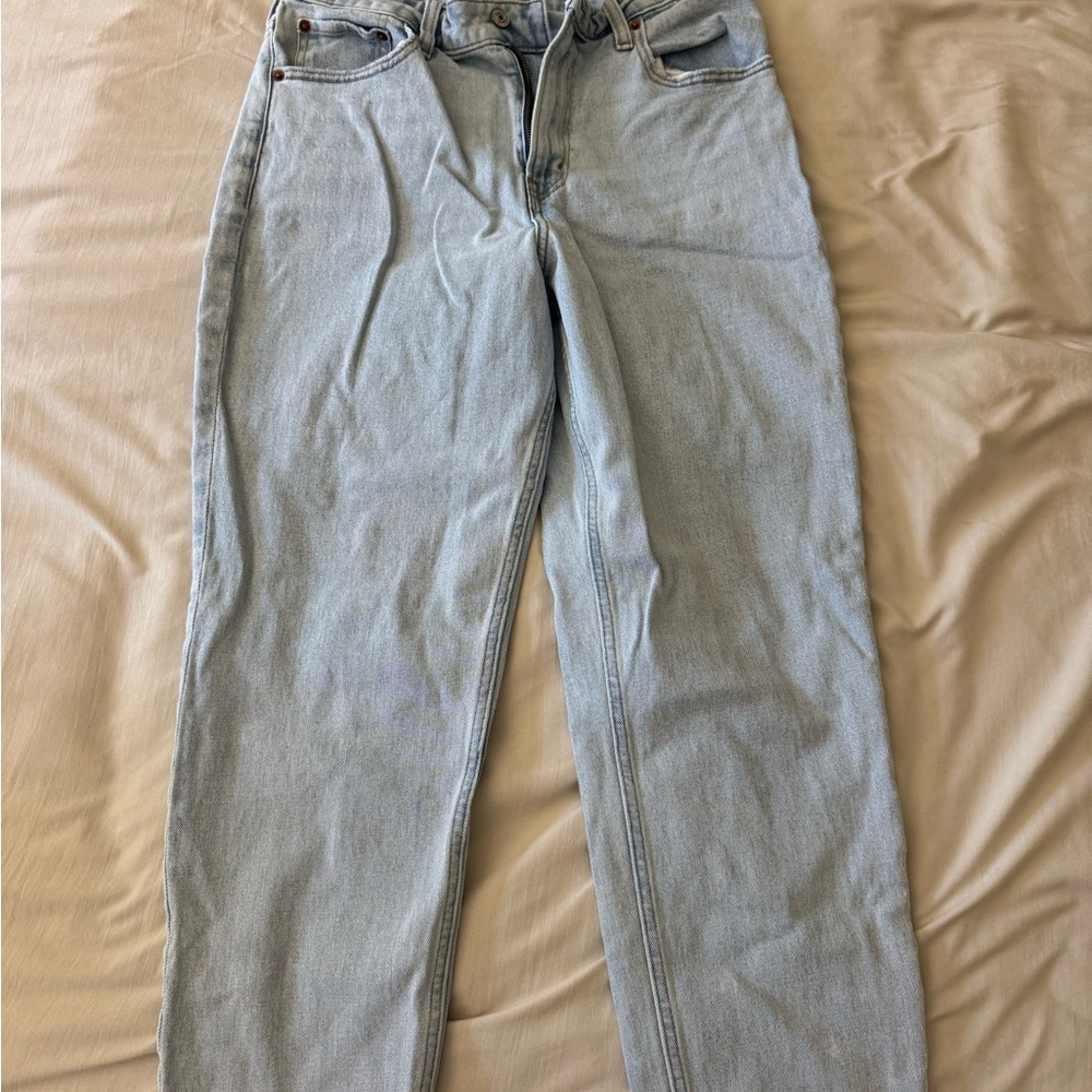 Abercrombie & Fitch Light Blue High-Rise Mom Jeans